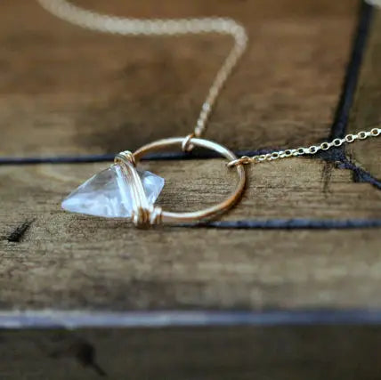 Albatross Necklace - 14kt GF + Quartz