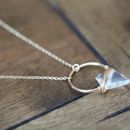 Albatross Necklace - 14kt GF + Quartz
