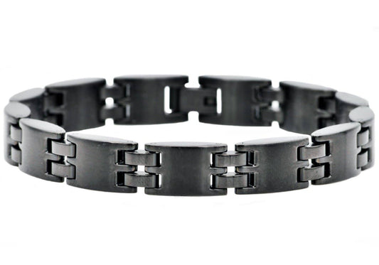 Matte Finish Black Stainless Steel Bracelet