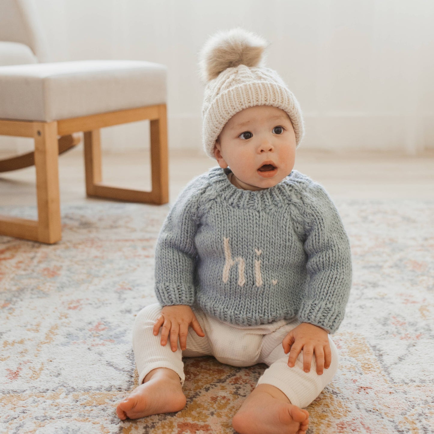 Hi. Surf Blue Crew Neck Sweater