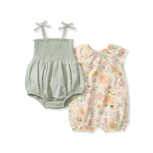 Floral Bubble Romper - Set of 2
