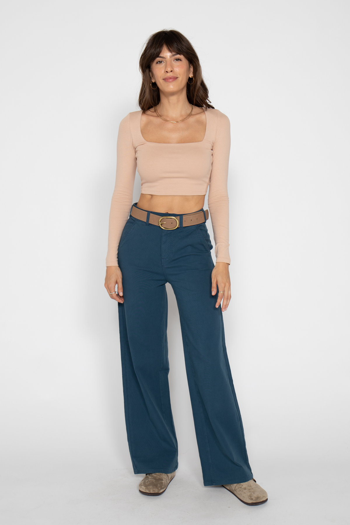 Flora Stretch High Rise Trouser, Majolica Blue