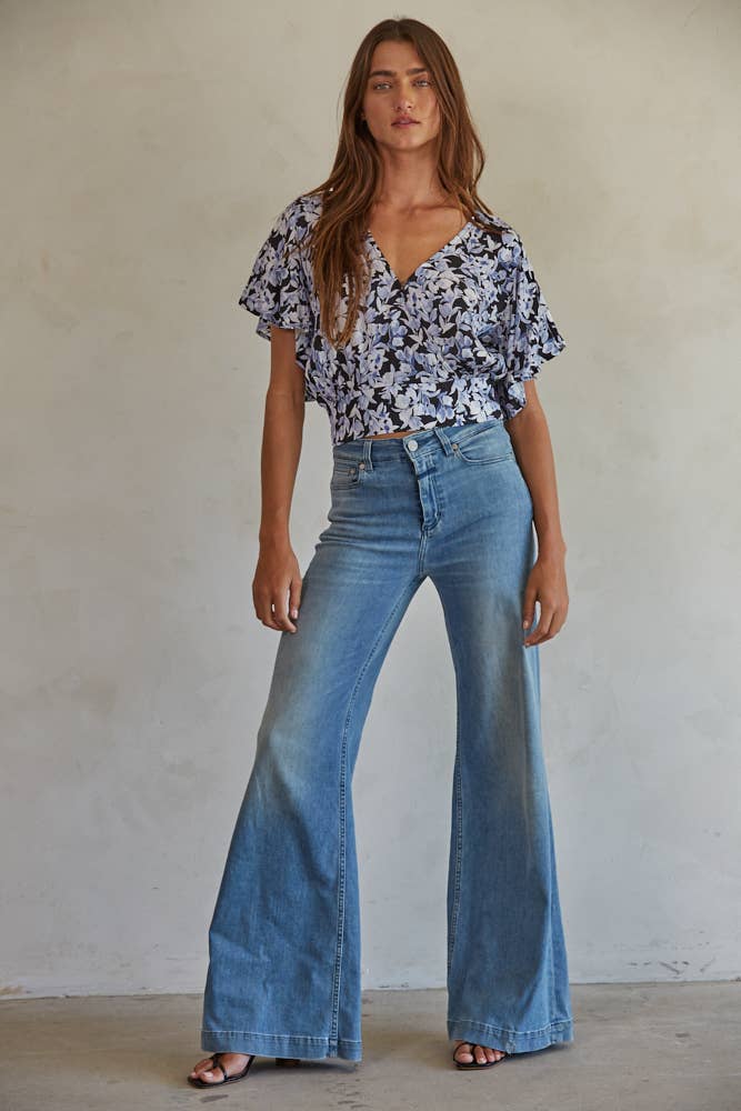 Petra Woven Floral V-Neck Top