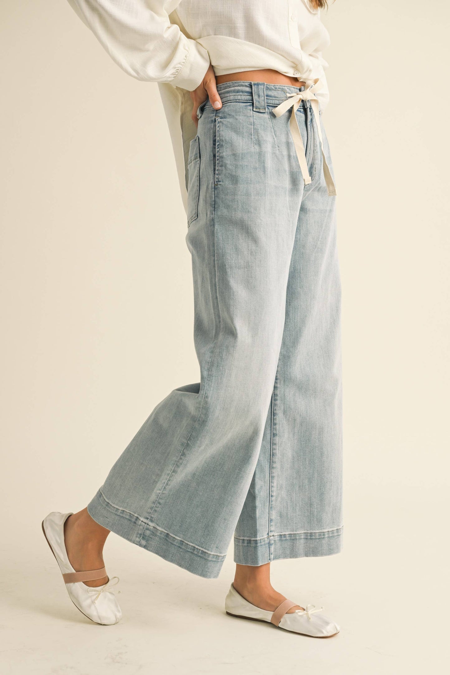 Cindy Washed Denim Pant