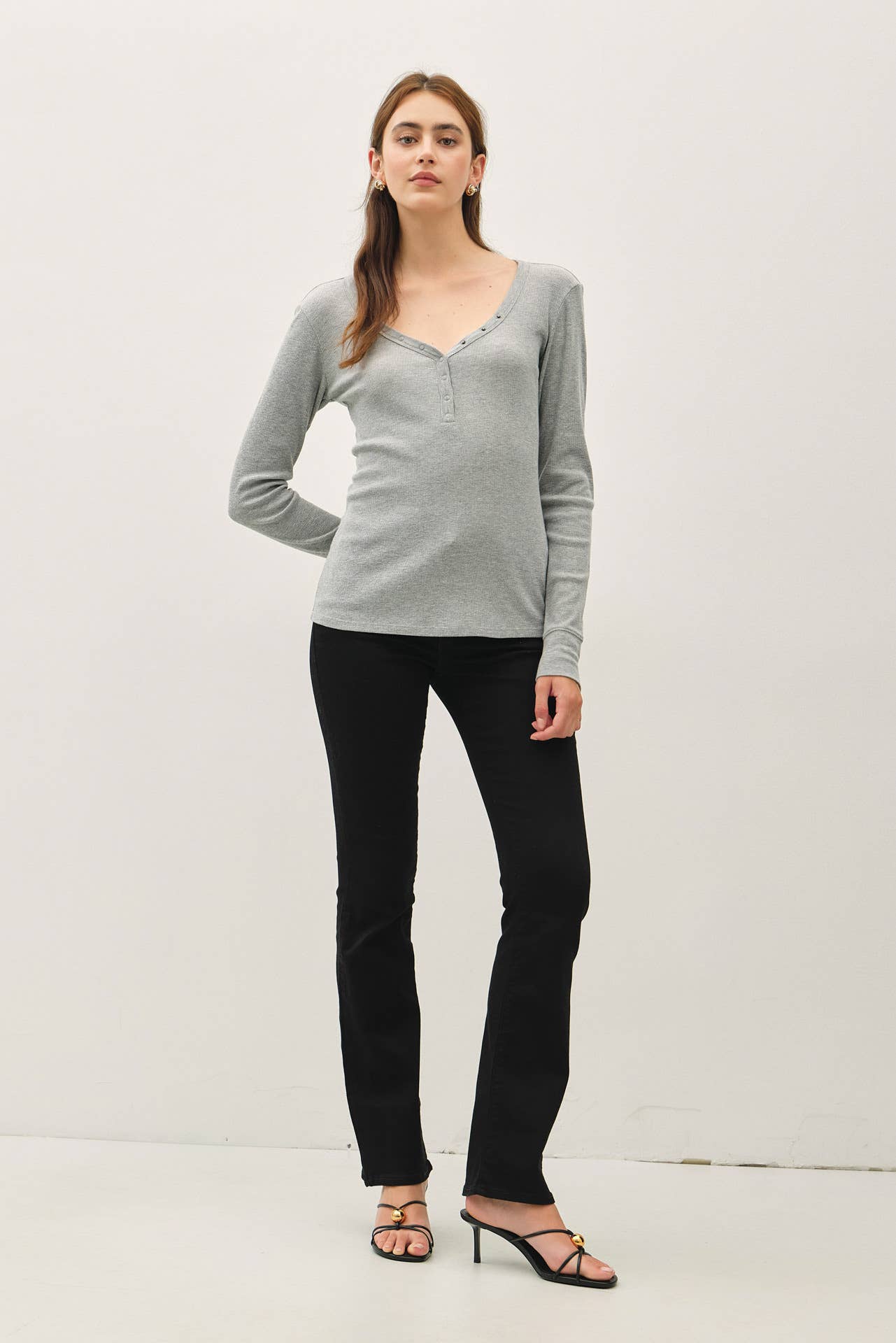 Anna Henley Snap Top