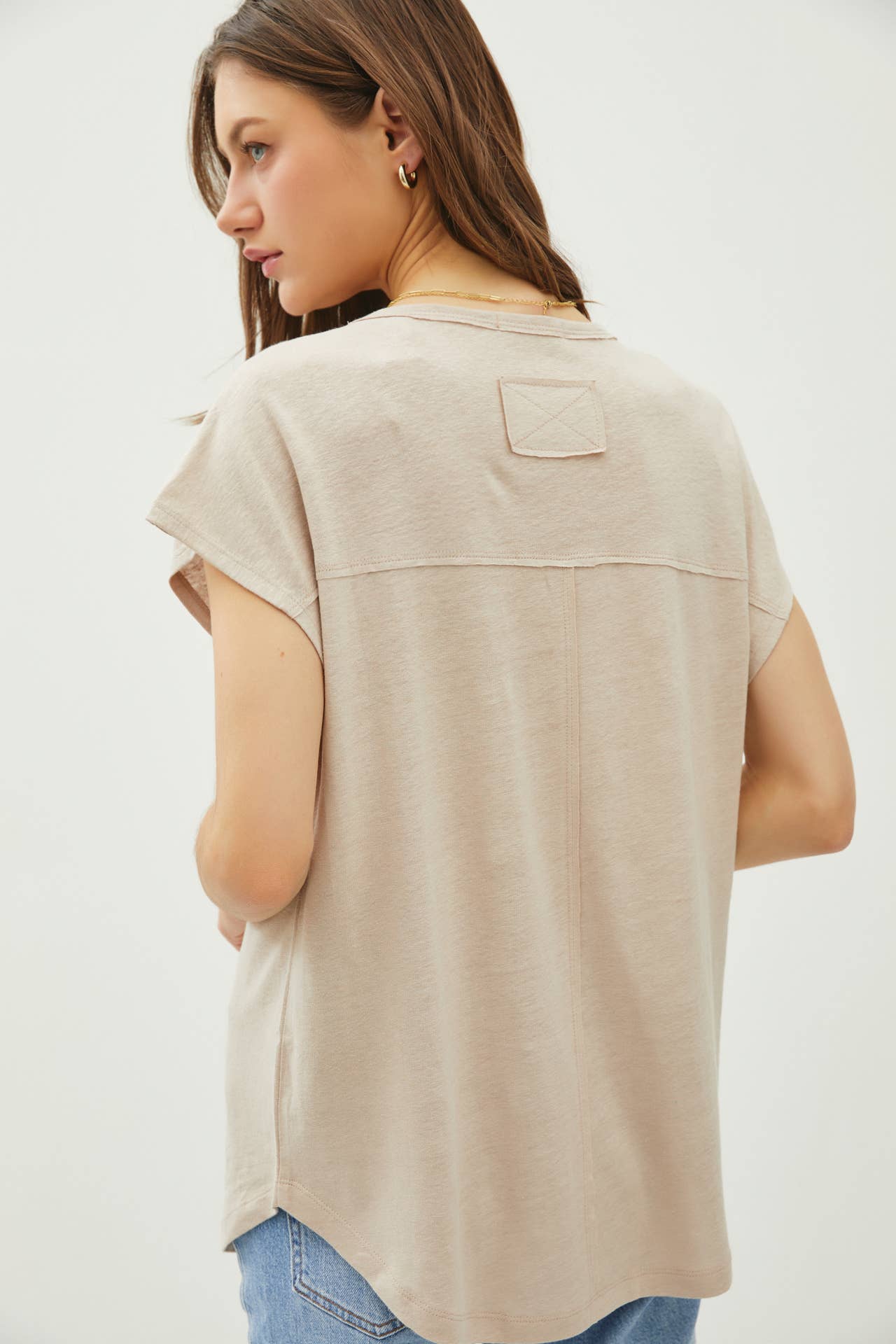 Jordan Raw Edge Linen Tee