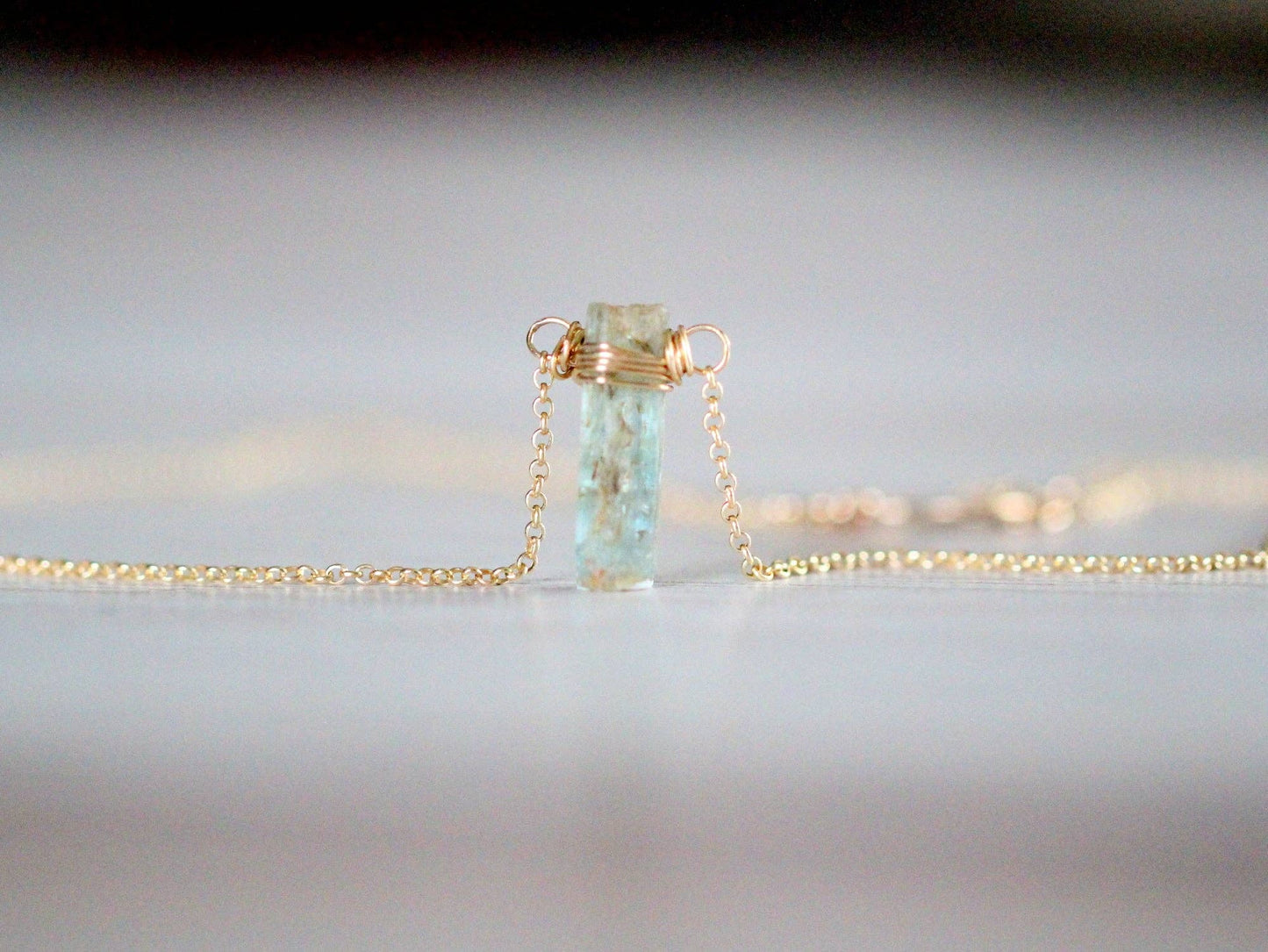 Raw Aquamarine Necklace