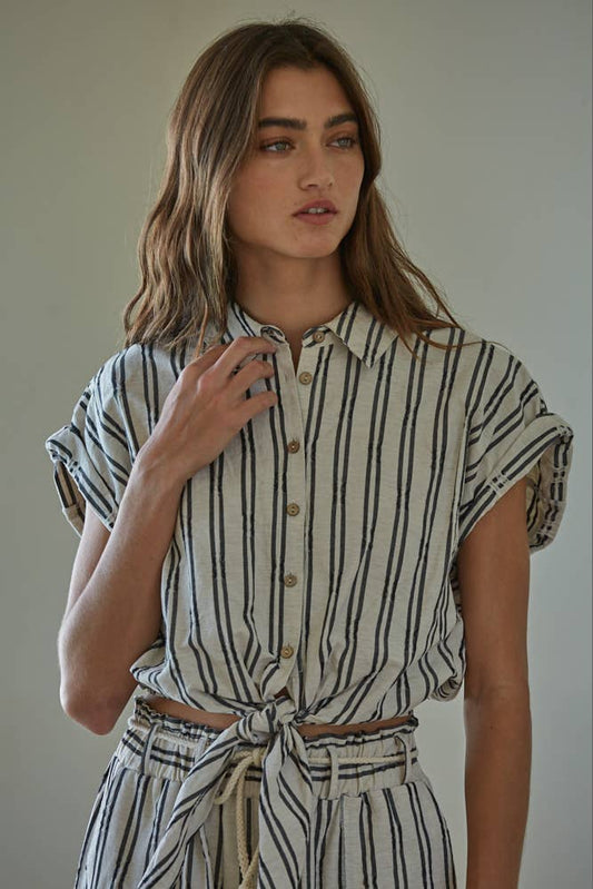 Striped Button Down Top