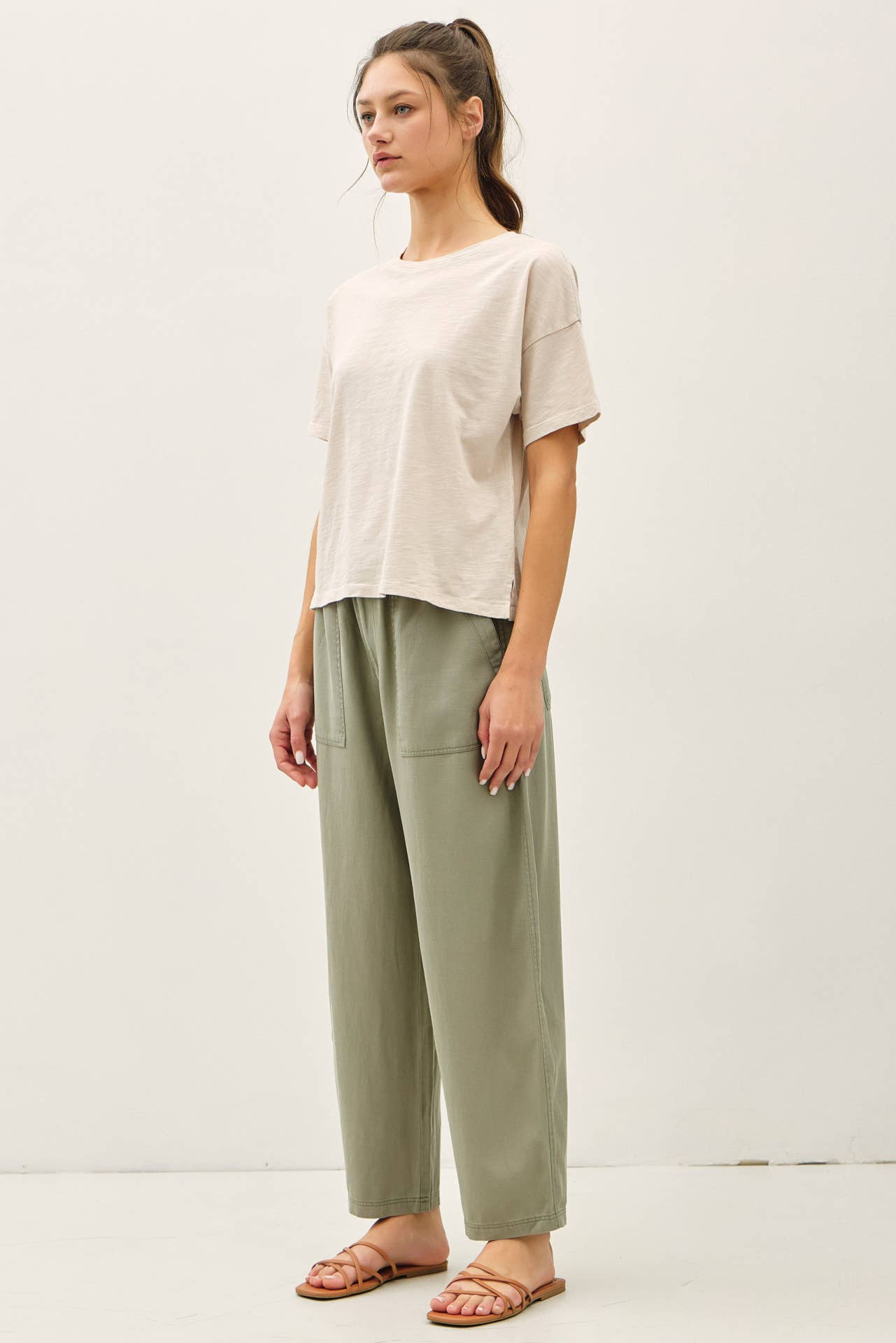 Vanya Linen Blend Barrel Pants