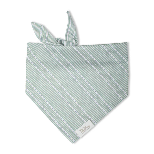 Block Stripe Dusty Sage Dog Bandana M/L