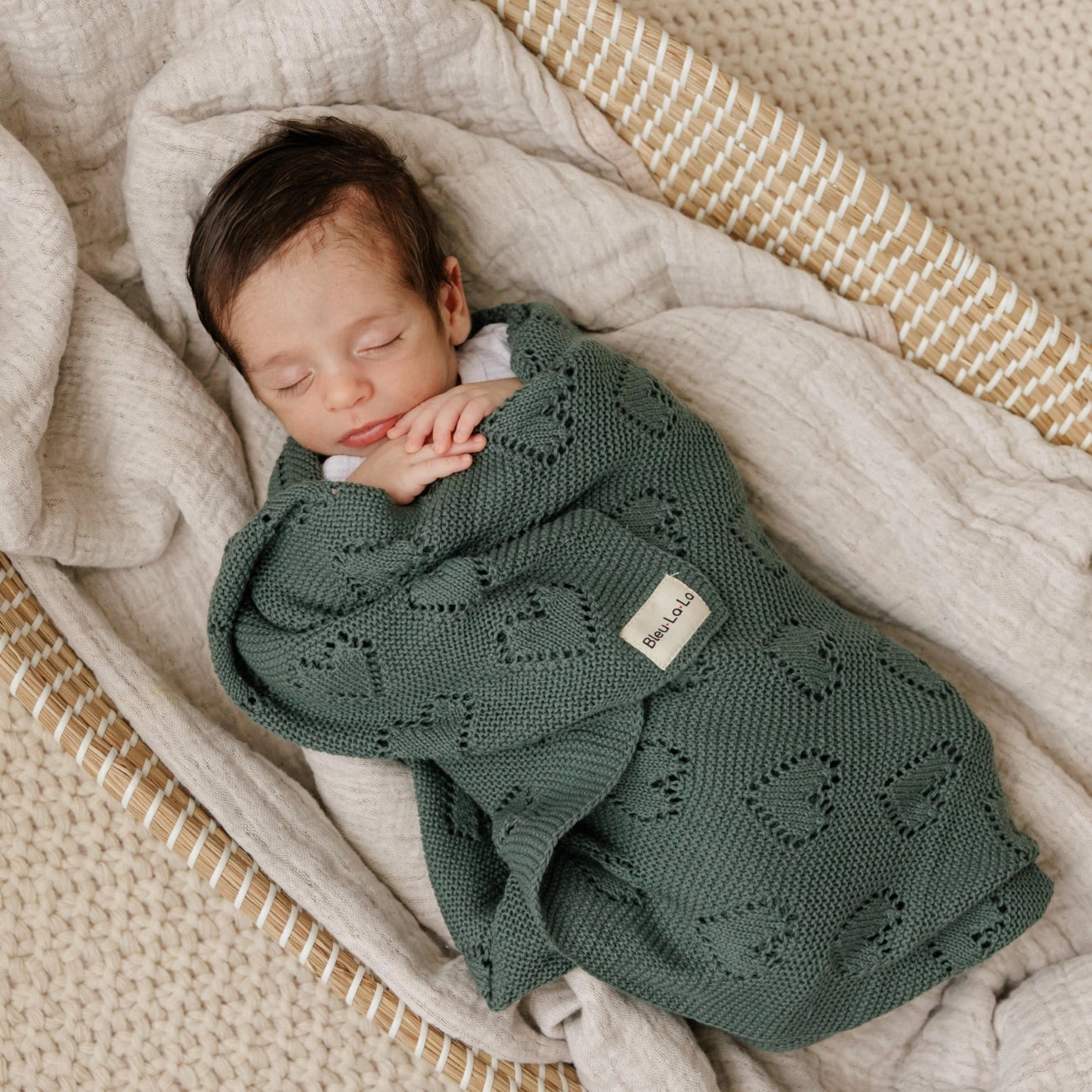 Cotton Swaddle Baby Blanket - Heart