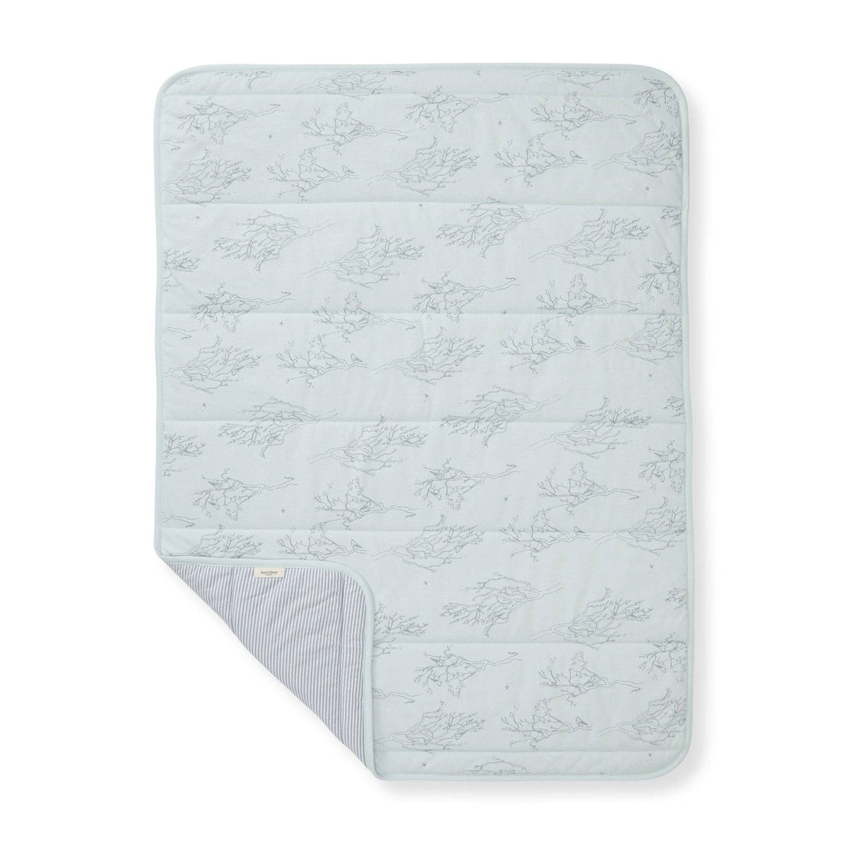 Organic Cotton Reversible Baby Blanket - Ice Flow