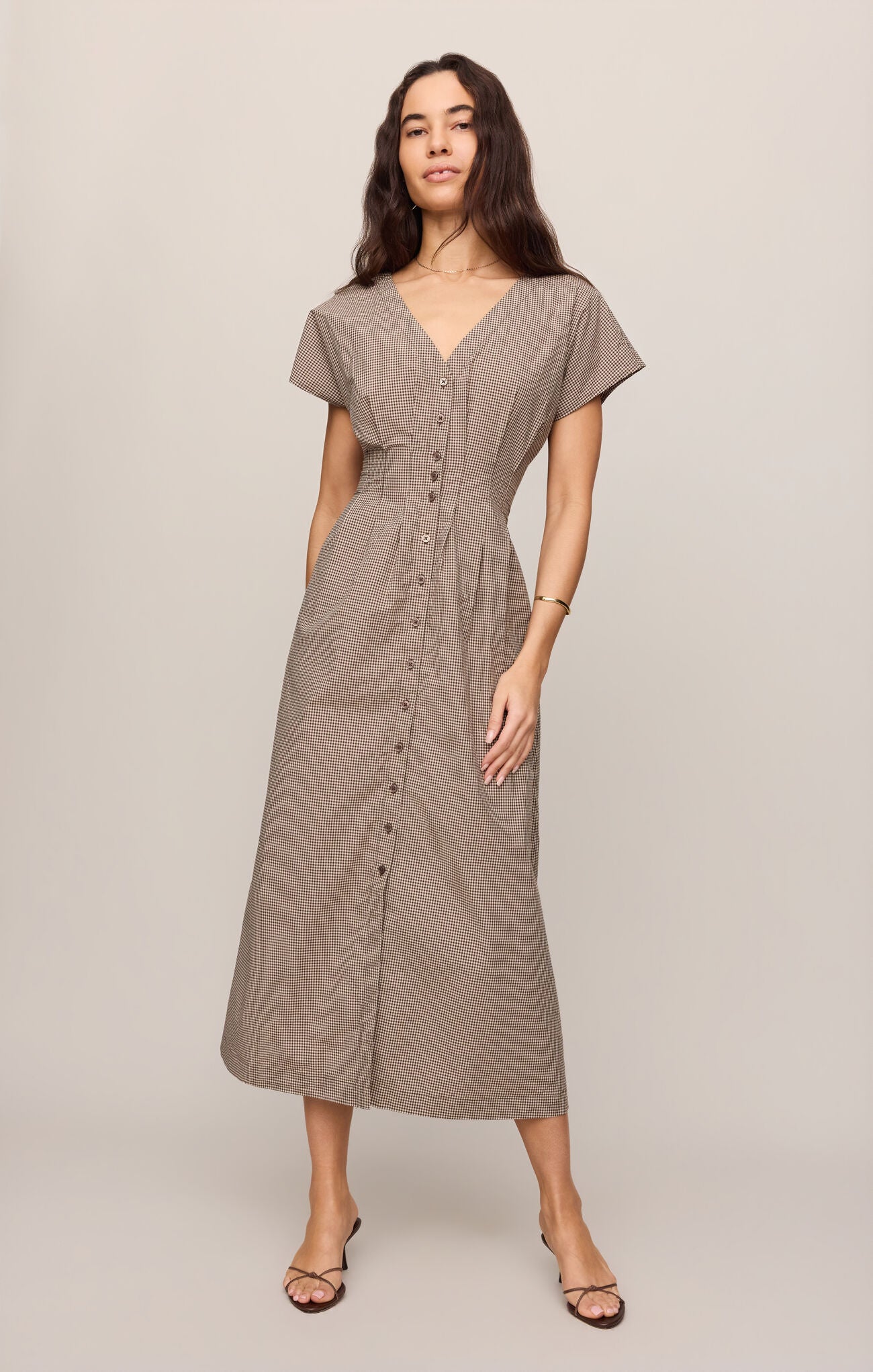 Sanna Gingham Midi Dress