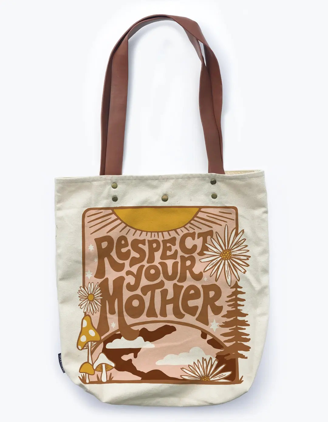 Canvas Tote Bag with Vegan Leather Handles