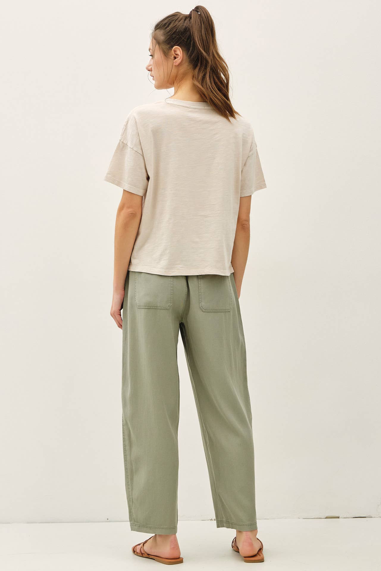 Vanya Linen Blend Barrel Pants