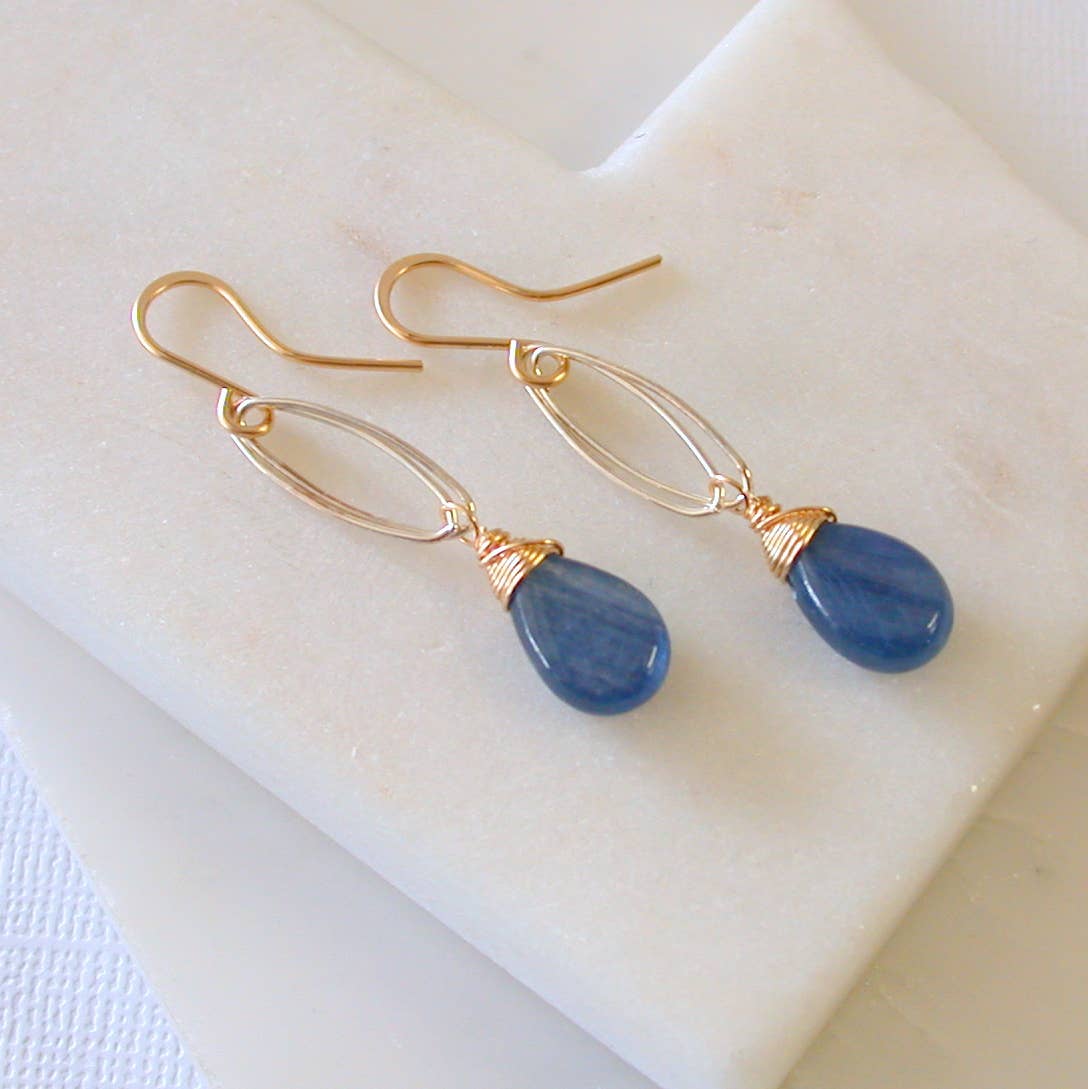 Kyanite Teardrop Earrings - SS