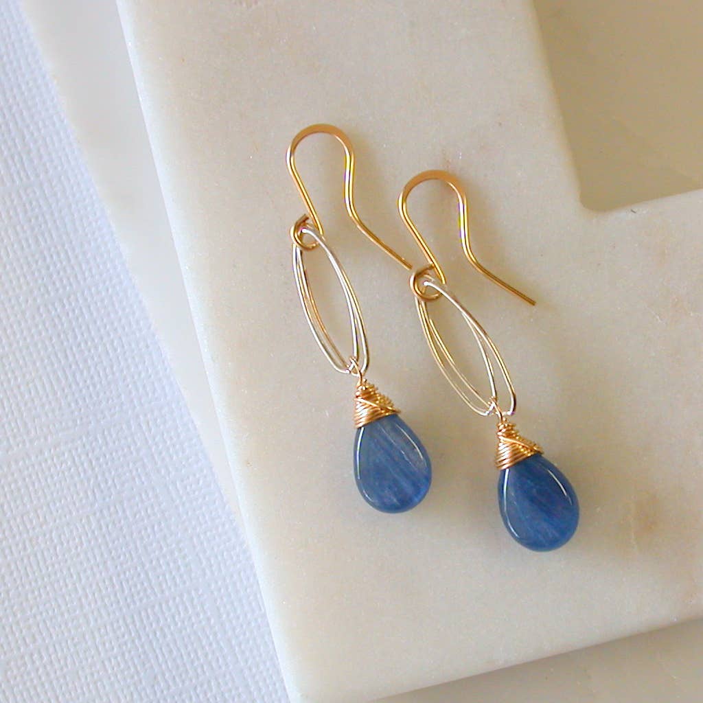 Kyanite Teardrop Earrings - SS