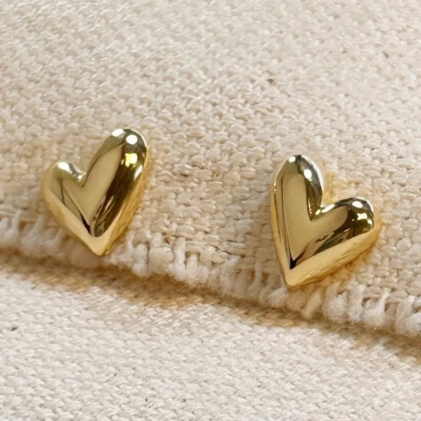 Mini Uneven Heart Stud Earrings