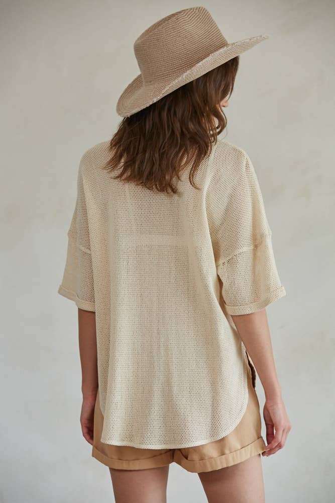 Casey Fishnet Short Sleeve Top
