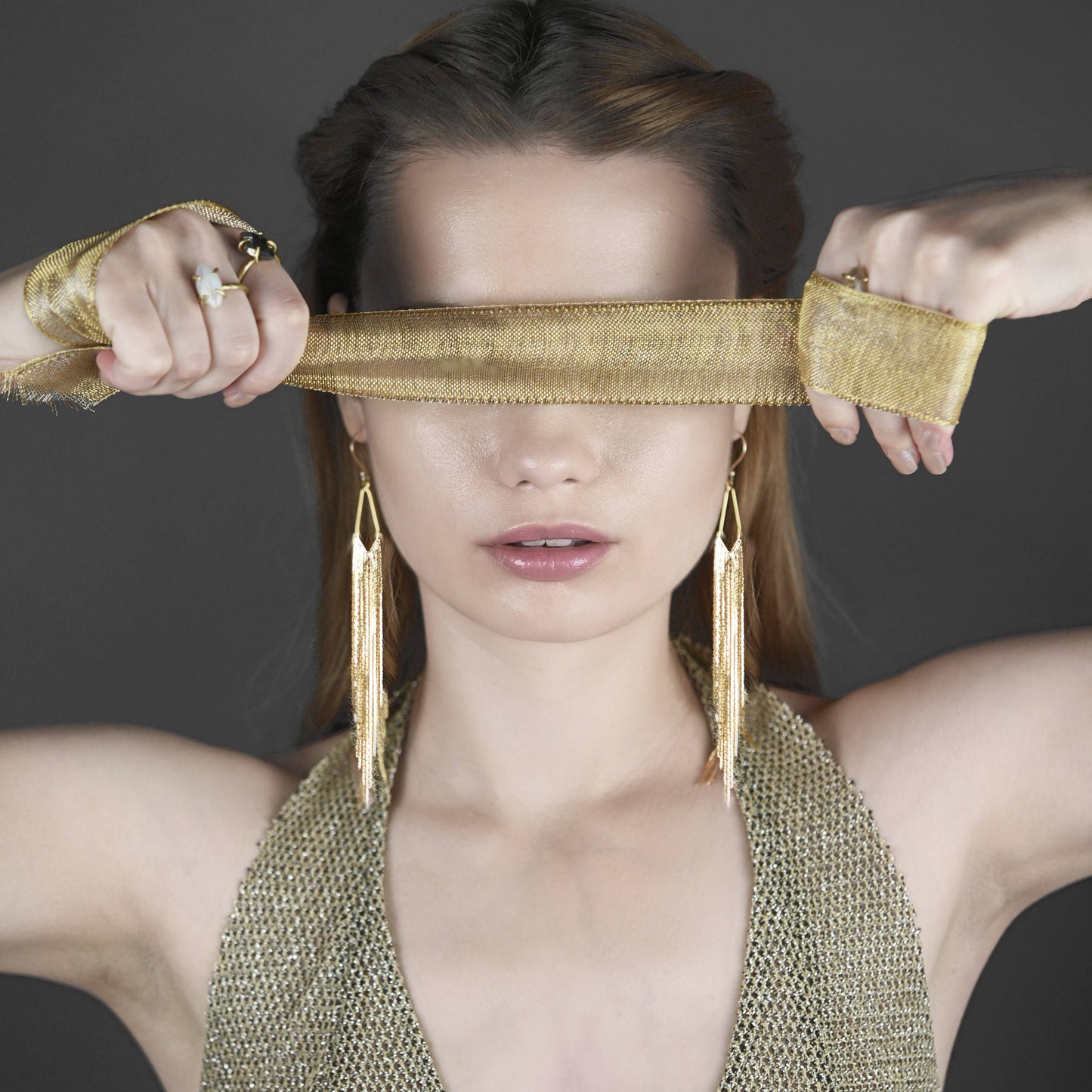 Super Dramatic Golden Mermaid Shimmer Earrings