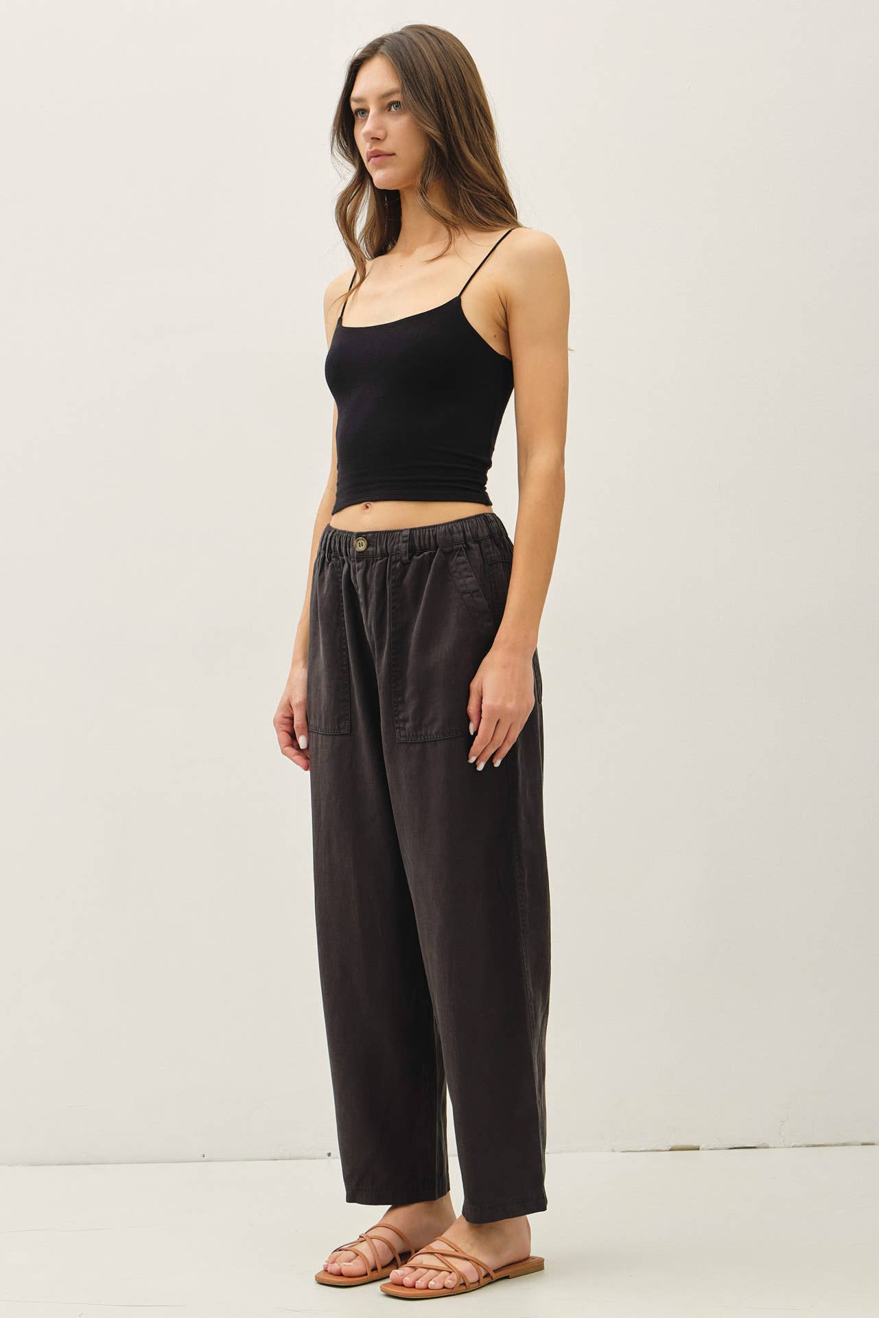 Vanya Linen Blend Barrel Pants