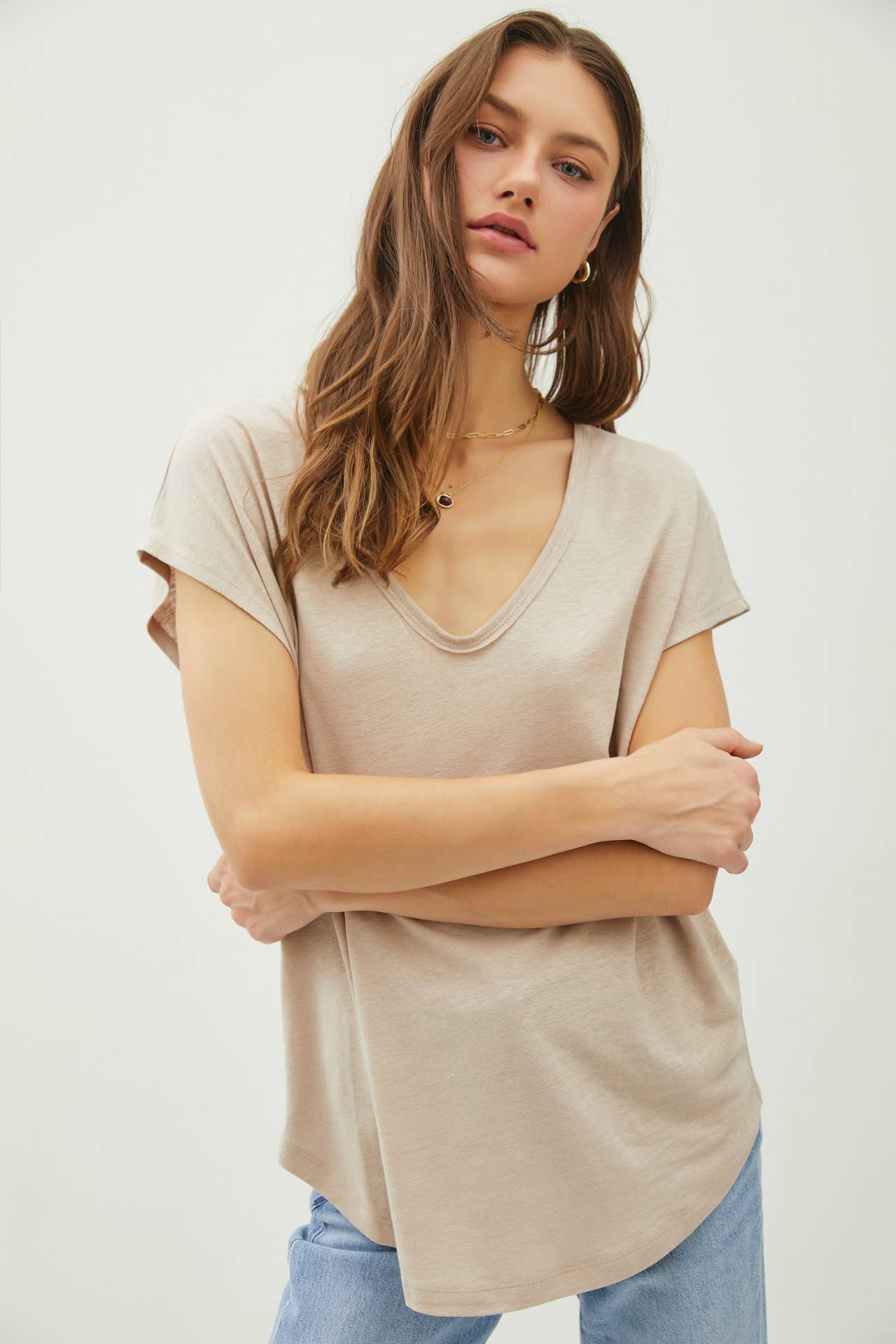 Jordan Raw Edge Linen Tee