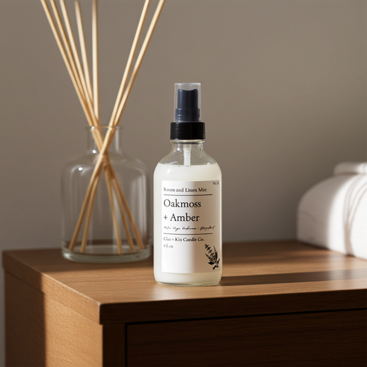 Cleo + Kin Room Spray Oakmoss + Amber
