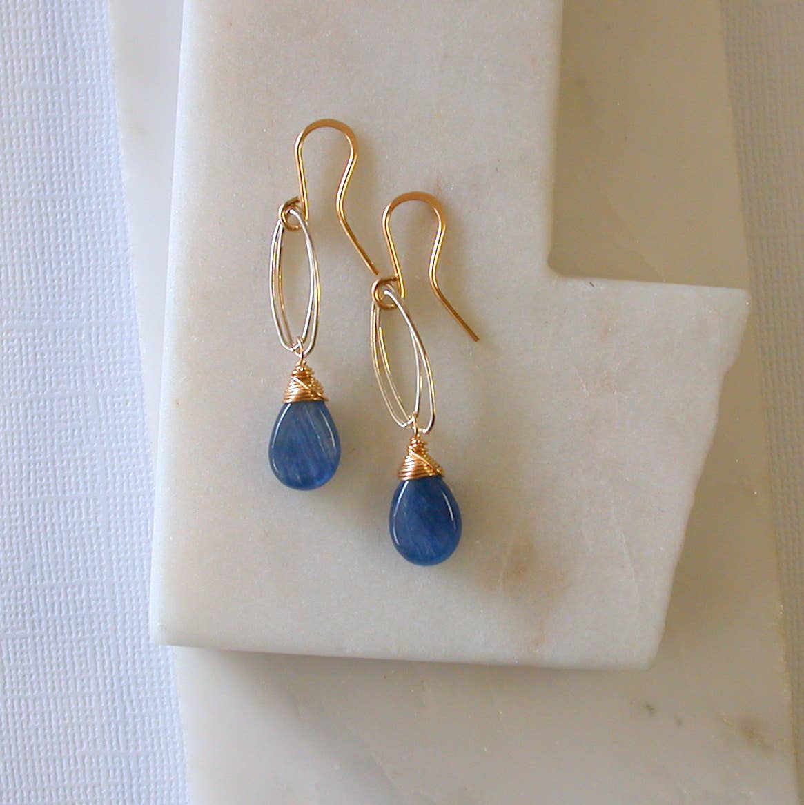 Kyanite Teardrop Earrings - SS