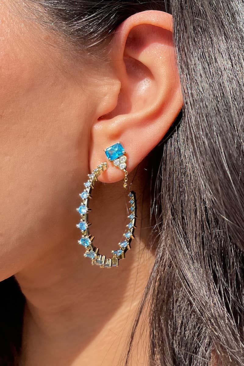 Shiva Earrings- Aquamarine