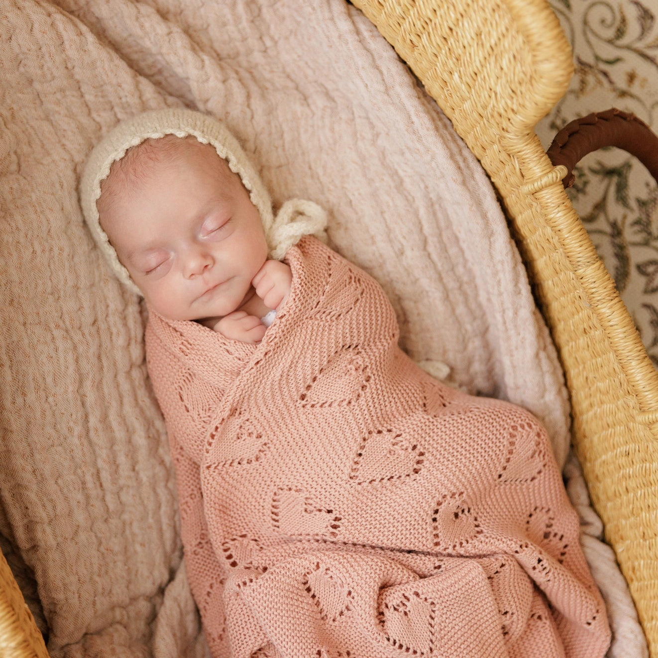 Cotton Swaddle Baby Blanket - Heart