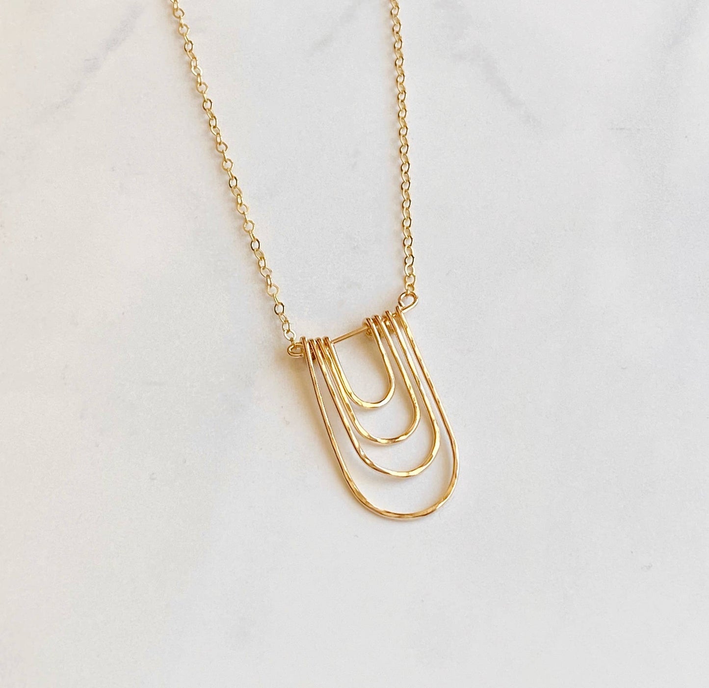 Modern arc necklace