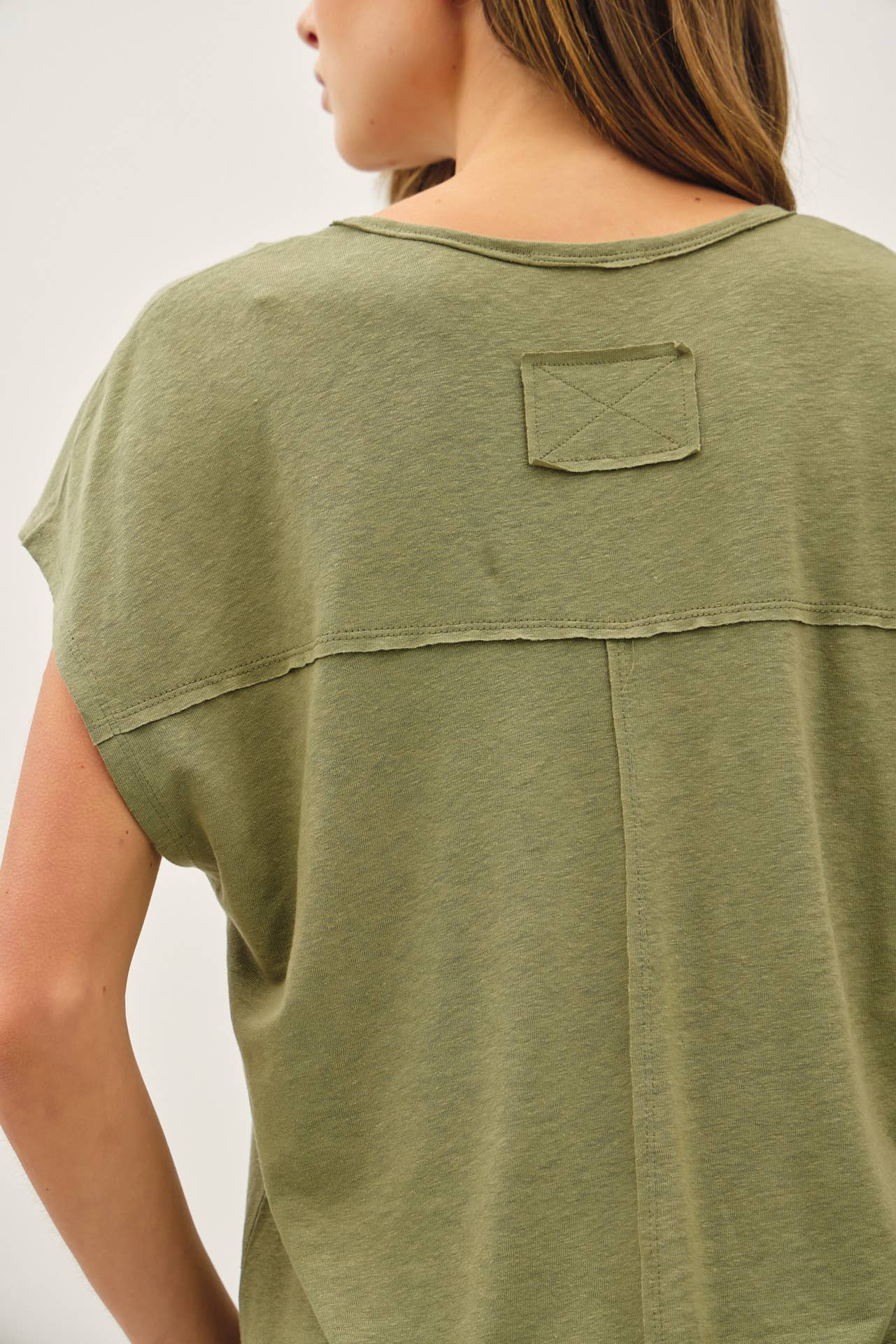 Jordan Raw Edge Linen Tee
