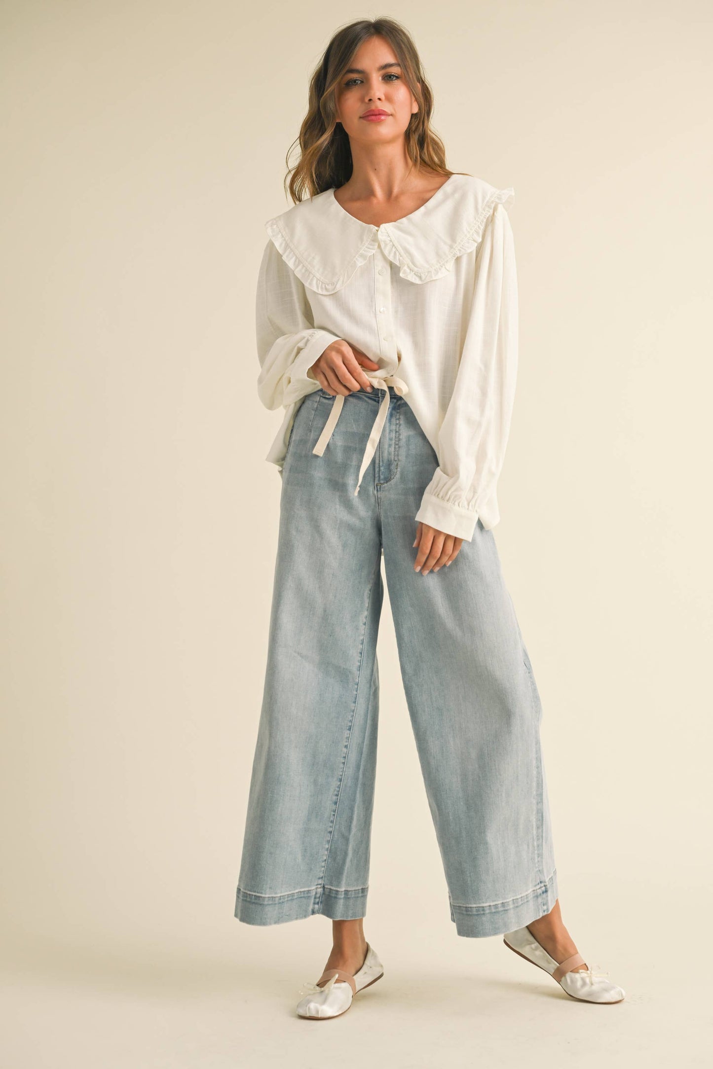 Cindy Washed Denim Pant