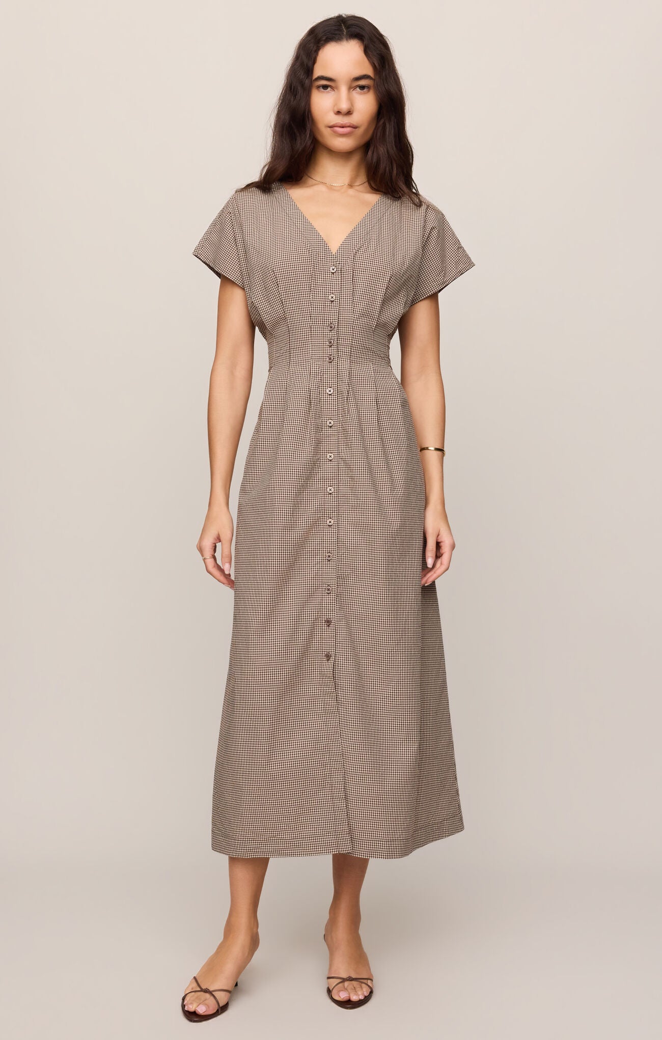 Sanna Gingham Midi Dress