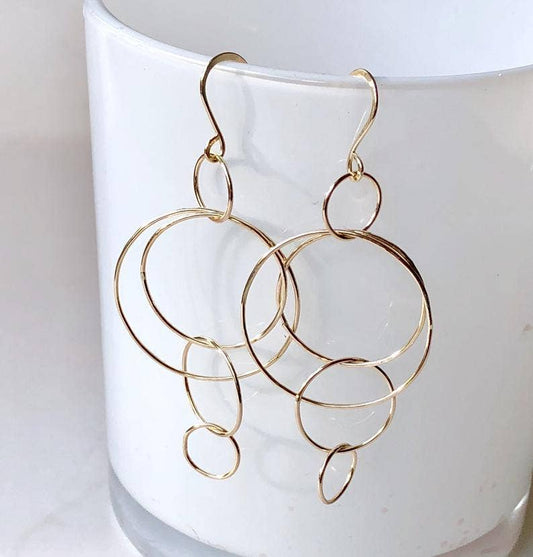 Gold Statement Circle Earrings