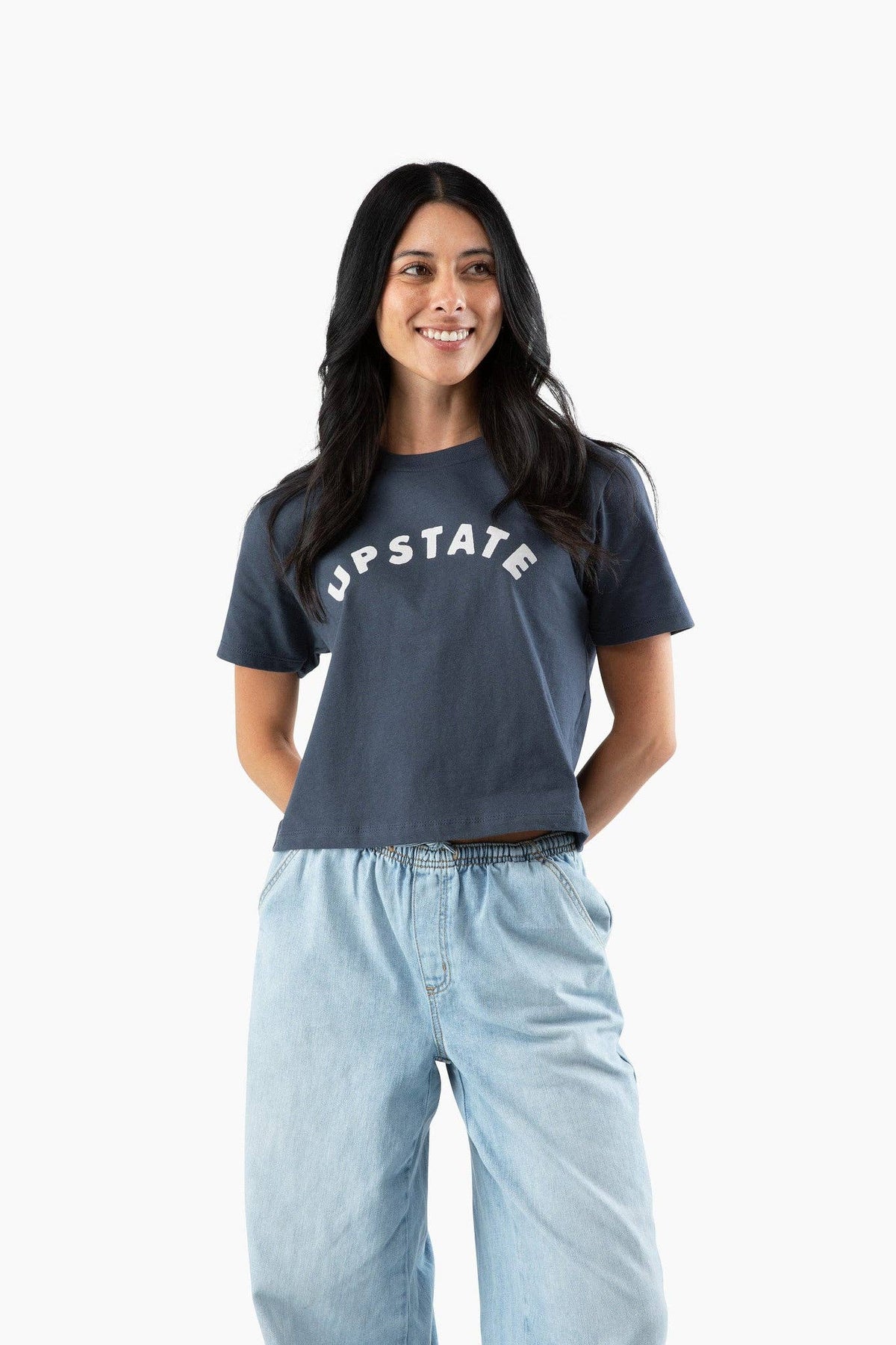 Women's Upstate Arch Heavyweight Boxy T - Harbor Blue / Gray