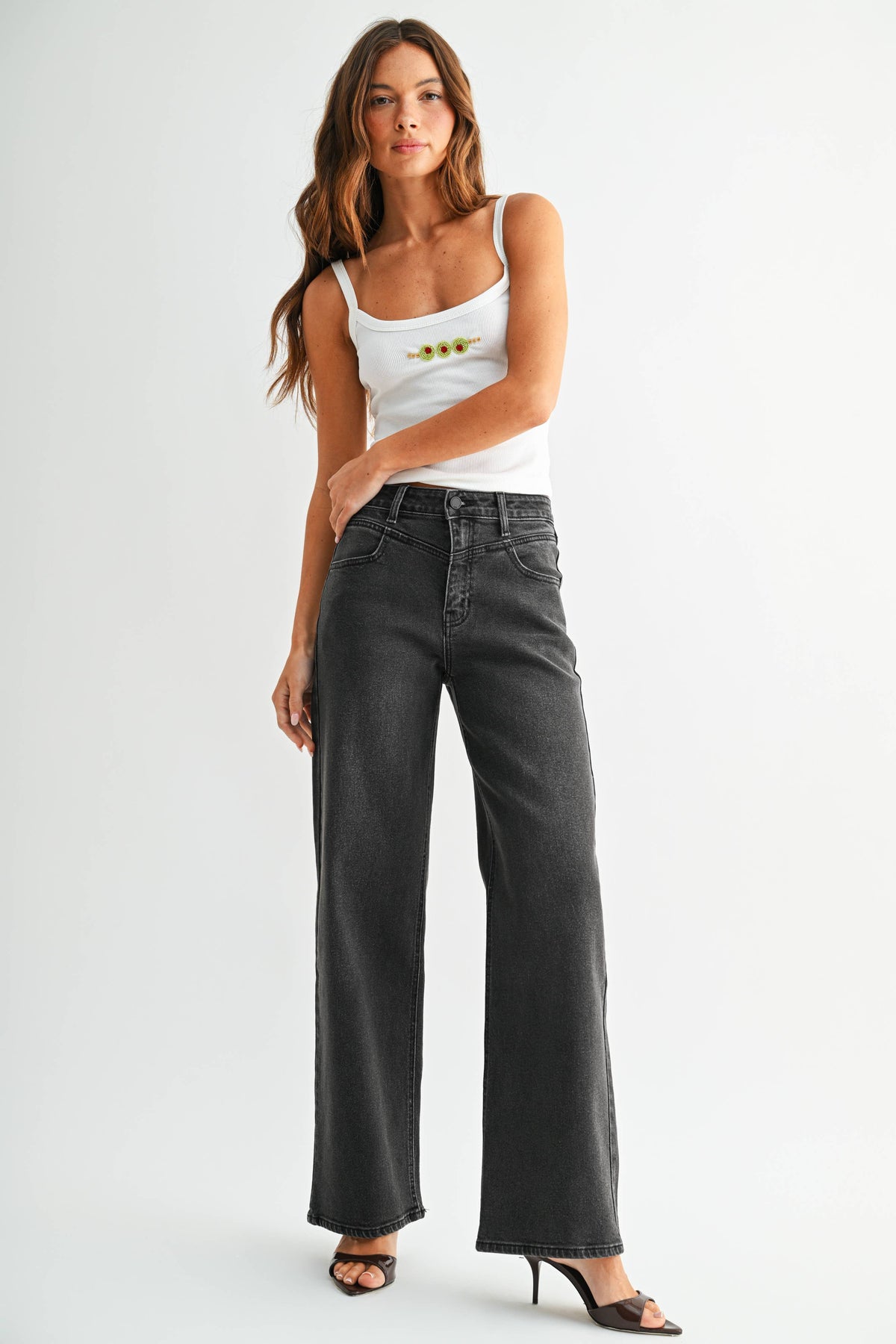 Betty Front Detail Straight Denim