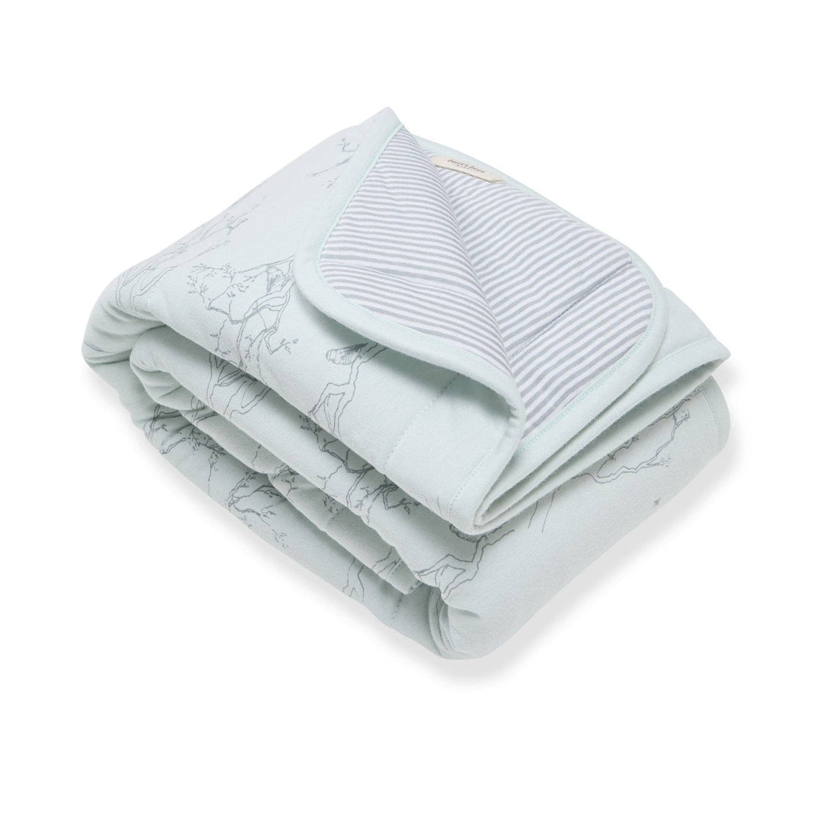 Organic Cotton Reversible Baby Blanket - Ice Flow