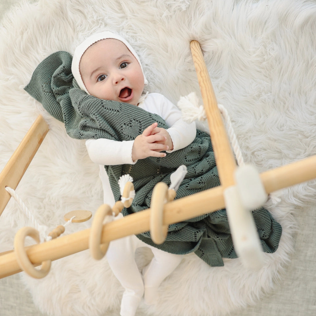 Cotton Swaddle Baby Blanket - Heart