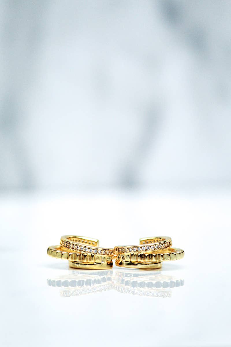 Triple Threat Huggies - 14k Gold Vermeil