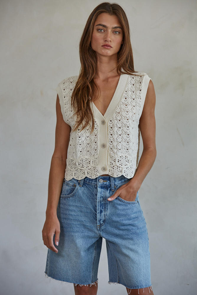 Ellery Crochet Vest Top