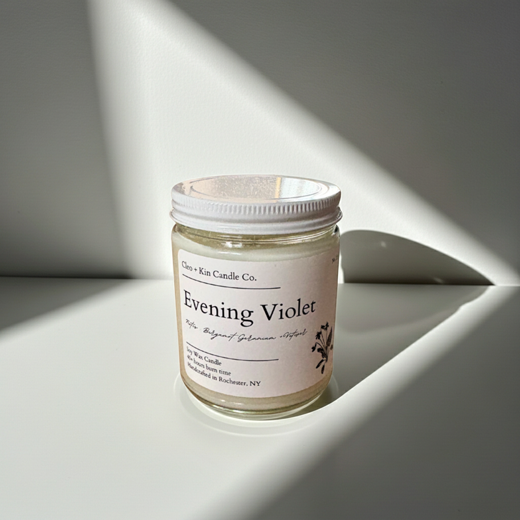 Cleo + Kin Candle Evening Violet