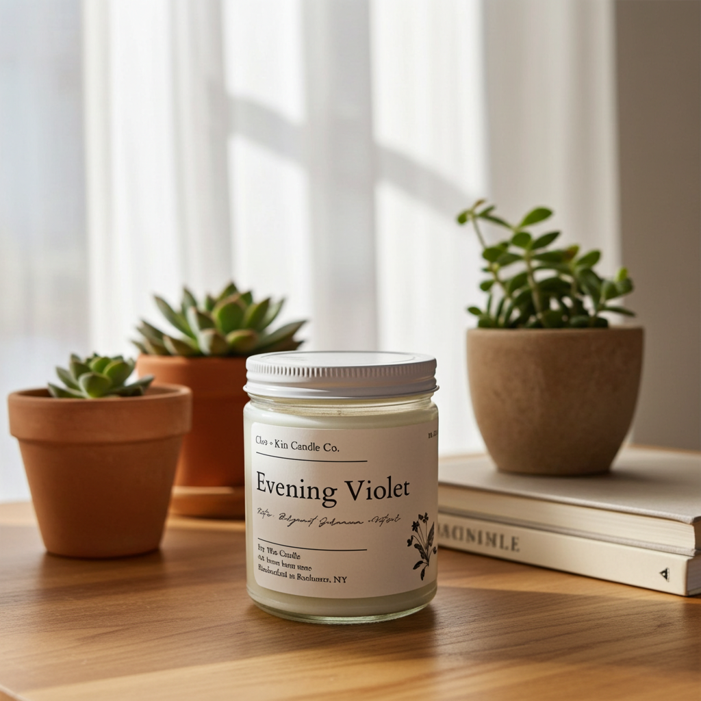 Cleo + Kin Candle Evening Violet