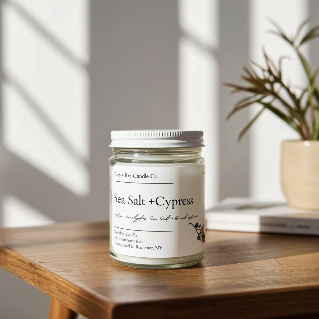 Cleo + Kin Candle - Sea Salt + Cypress