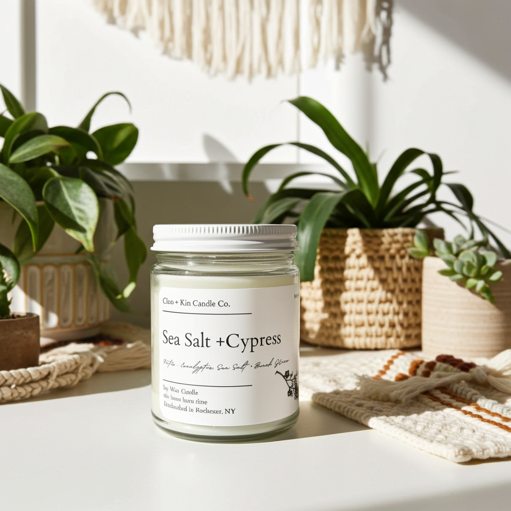 Cleo + Kin Candle - Sea Salt + Cypress