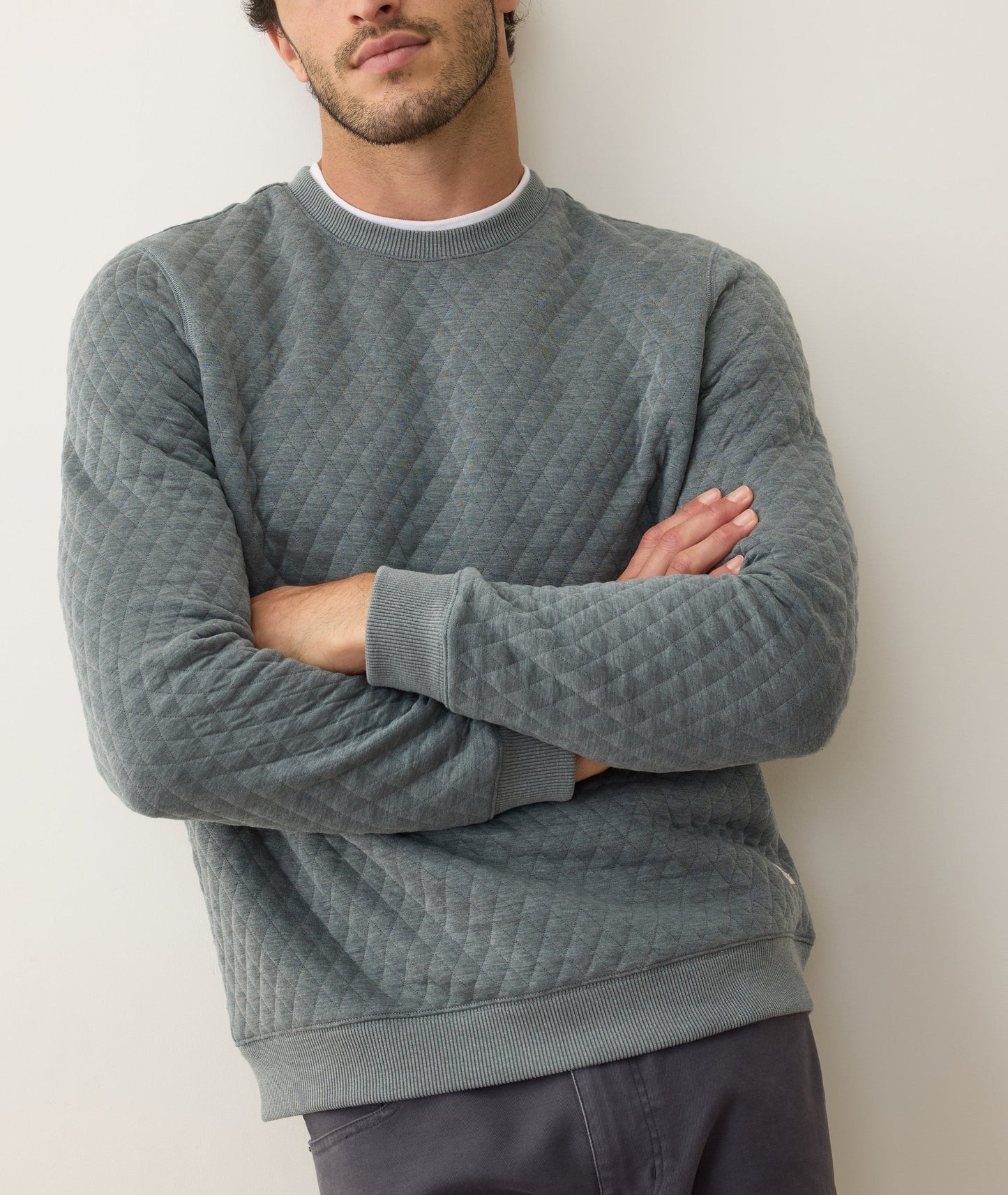 Jordan Corbet Quilted Crewneck - Dusty Pine