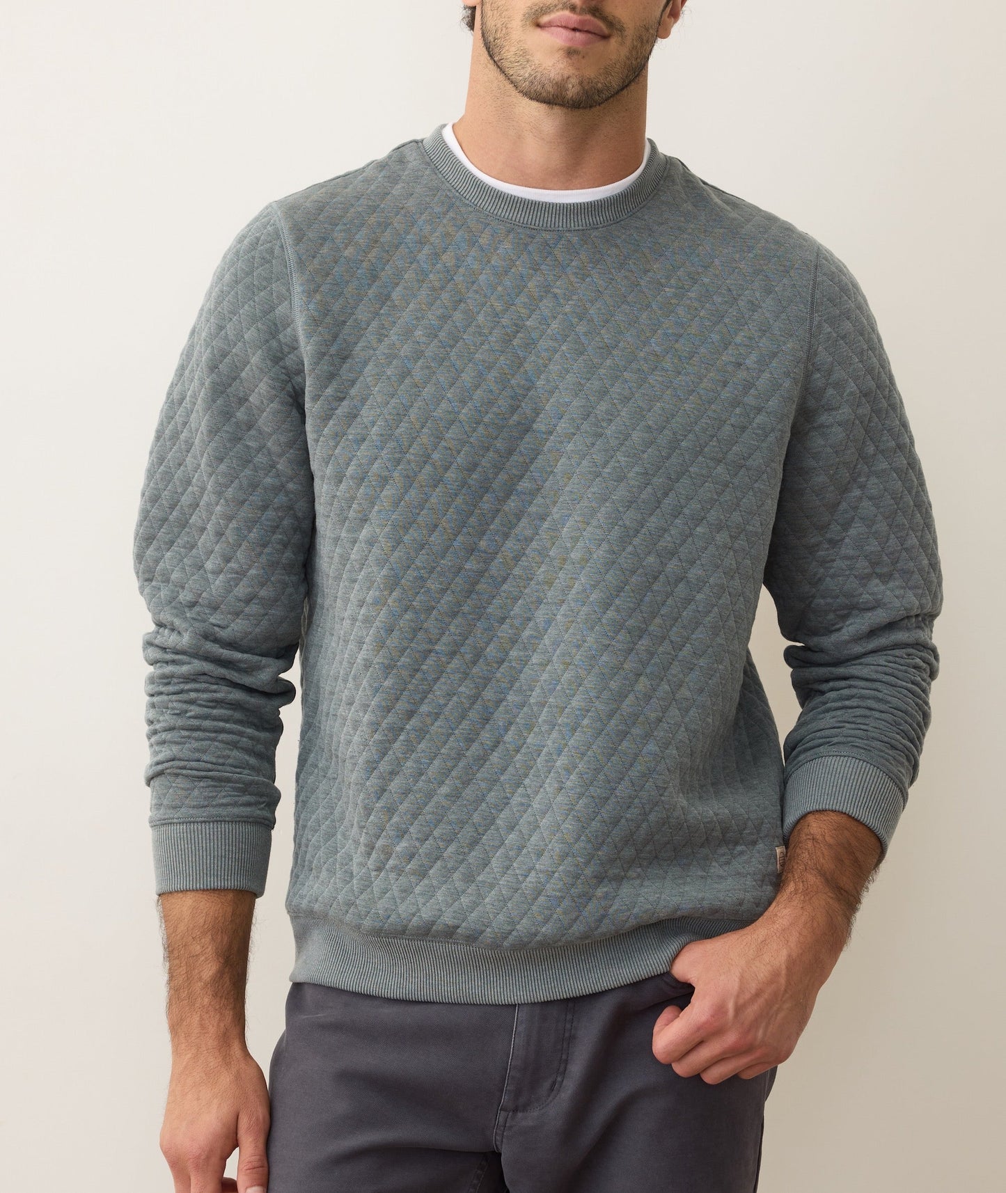 Jordan Corbet Quilted Crewneck - Dusty Pine