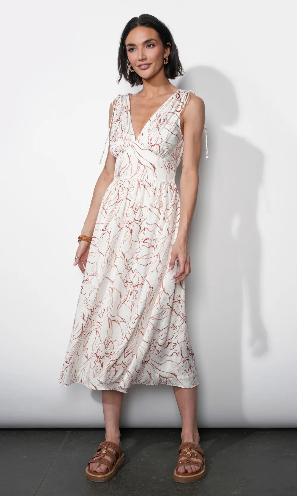 Sadie Tie Shoulder Midi Dress