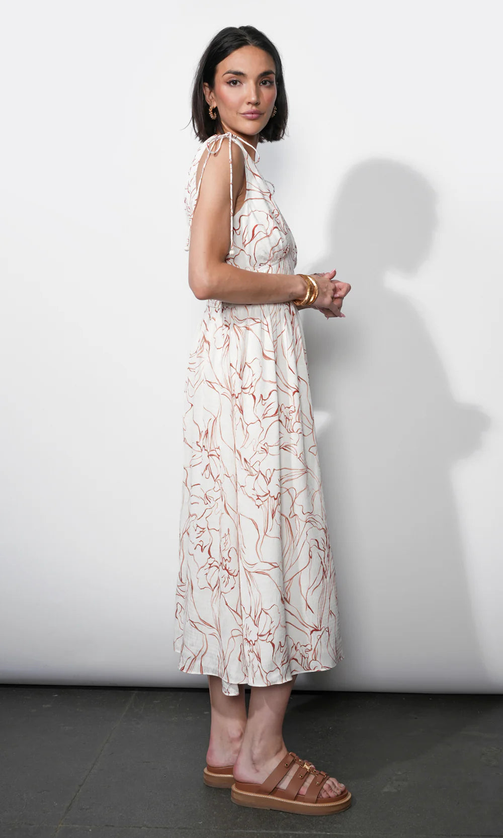 Sadie Tie Shoulder Midi Dress