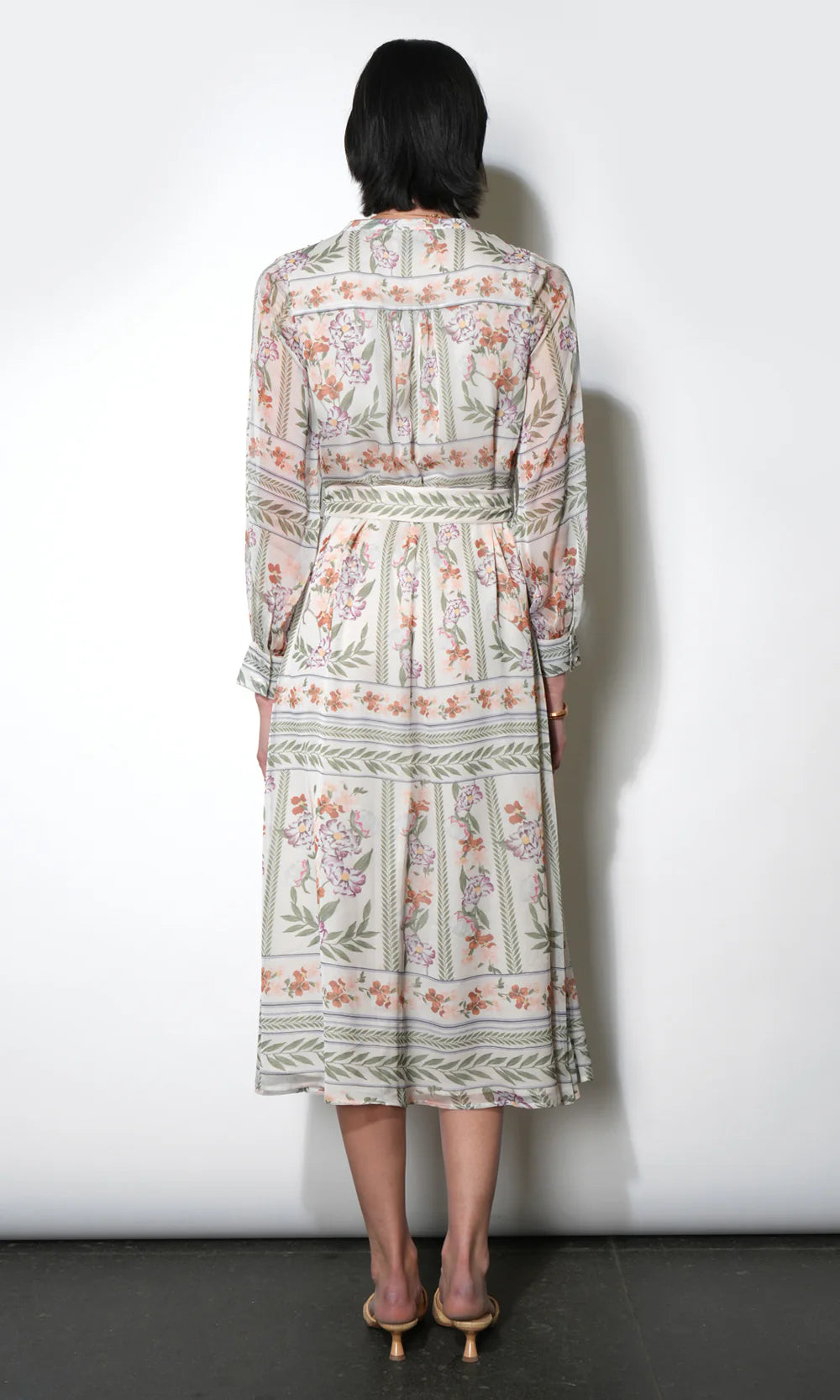 Reese Flowy Scarf Print Midi Dress